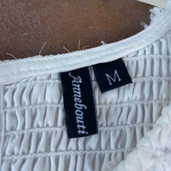 Bohemian White midi dress with polka dots and ruffle details sz M - Picture 6 of 6